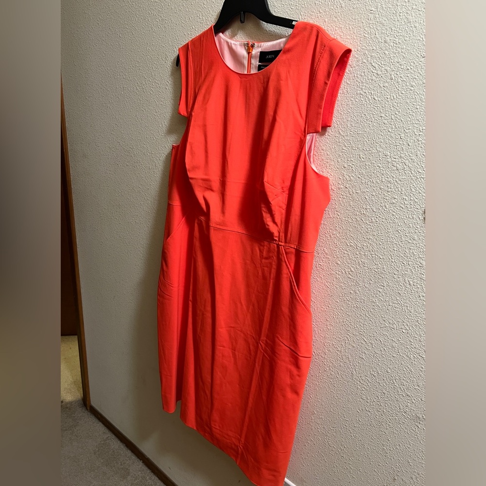 J. Crew Vibrant Orange Sheath Dress - Picture 3 of 4